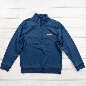 Vineyard Vines Navy 1/4 Zip Pullover Sweatshirt Whale Logo L 16